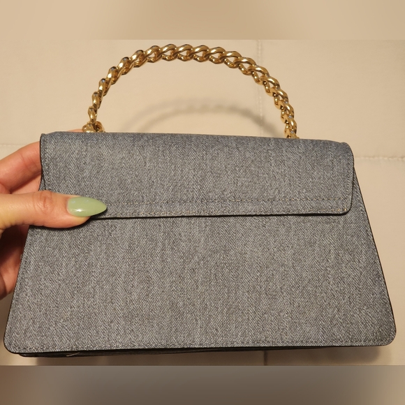 Tiger Head Denim Bag with Gold Chain By ALDO - Picture 5 of 6